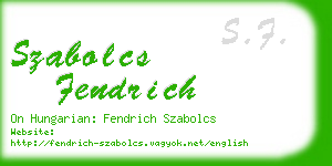 szabolcs fendrich business card